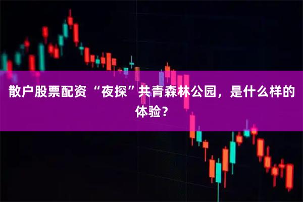 散户股票配资 “夜探”共青森林公园,是什么样的体验?